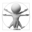 3d small people - vitruvian man