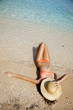 female sunbathing