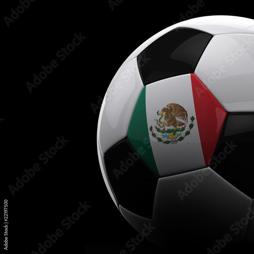 mexico soccer ball. Mexican soccer ball over black