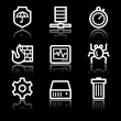 White contour internet security web icons V2