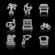 White contour vacation web icons V2 White contour vacation web icons V2