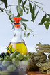 Green Olives with Olive Oil and Spinach Tagliatelle