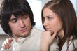 Girl is looking at boy