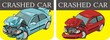 two carashed cars