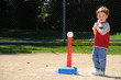 T-ball player up to bat