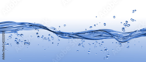 Illustration: Flowing water panorama with bubbles Flowing water panorama with bubbles