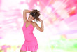 sexy showgirl girl over abstract  background