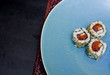 Photo: Plate of fresh salmon japanese sushi Plate of fresh salmon japanese sushi