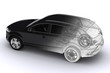 Illustration: Car with wireframe Car with wireframe