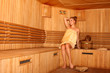 Young attractive blond woman in a steam room Young attractive blond woman in a steam room