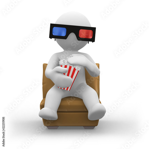 Illustration: 3d glasses with popcorn 3d glasses with popcorn