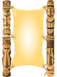 Blank invitation in Hawaii style with Tiki poles