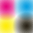 Halftone CMYK vector illustration background Halftone CMYK vector illustration background
