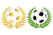 Two Soccer Balls With Wreathes Two Soccer Balls With Wreathes