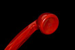 Telephone receiver on black