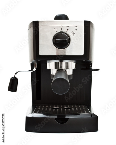 Photo: espresso machine front view, white background espresso machine front view, white background