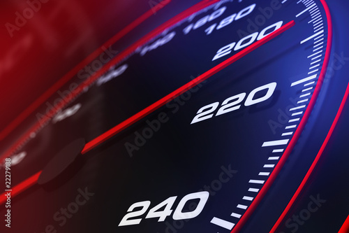 Illustration: Speedometer up and close Speedometer up and close