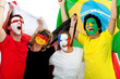 Football fans portrait