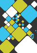 Vector retro background with round edge cubes or maze
