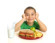 Kid with a healthy sandwich meal, isolated Kid with a healthy sandwich meal, isolated
