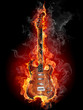 Burning rock guitar