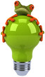 Grenouille et ampoule verte