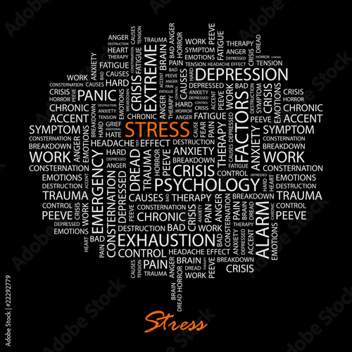 Vector: STRESS. Wordcloud illustration. STRESS. Wordcloud illustration.