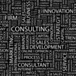 CONSULTING. Seamless vector pattern with word cloud.
