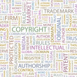 COPYRIGHT. Seamless vector pattern with word cloud.