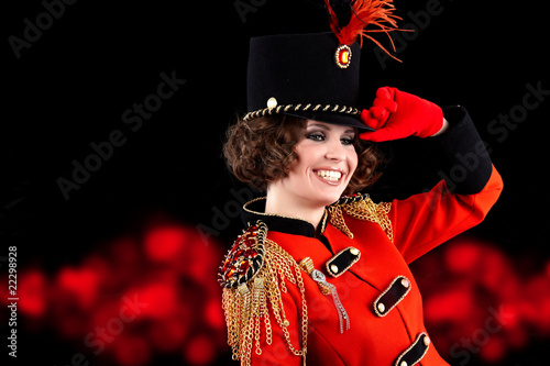 Photo: Sexy woman wearing glamour uniform Sexy woman wearing glamour uniform