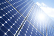 Sonne auf dem Solarpanel