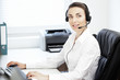 Beautiful young telephone operator