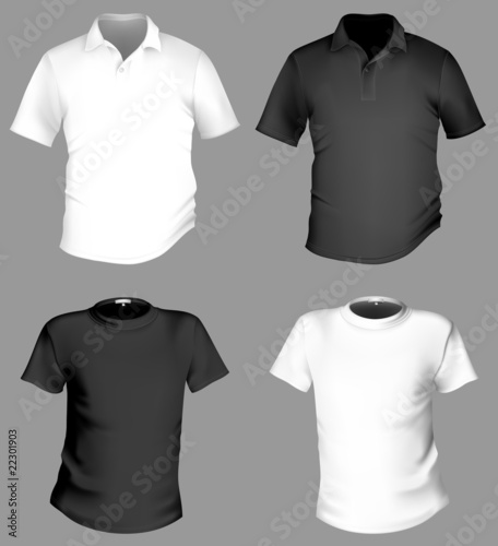 t shirt template vector. Men#39;s black and white t-shirt