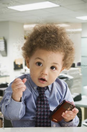 Photo: Mixed Race baby dressed like businessman Mixed Race baby dressed like businessman