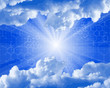 ray of lights & chemical formulas - technology background ray of lights & chemical formulas - technology background