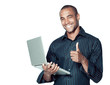 homme métiss ordinateur portable