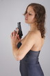 attractive woman with a gun