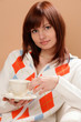Woman with cup of tea