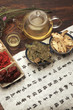 Chinese herbal medicine and tea set,still life