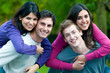 Smiling happy young couples