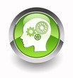 ''Head with gears'' glossy icon