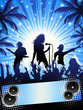 Blue disco party flyer