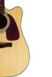 Acoustic guitar on a white background