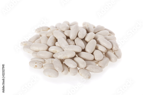 Photo: Cannellini beans or Haricot isolated on a white background Cannellini beans or Haricot isolated on a white background
