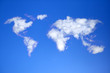 Sky with clouds in shape of world map.