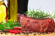 Raw filet steak with Ingredients Raw filet steak with Ingredients