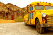 Photo: Old rusty school bus abondoned in desert Old rusty school bus abondoned in desert