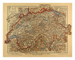Vintage Switzerland Map from 1900 Vintage Switzerland Map from 1900