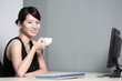 young asian businesswoman working with computer in office