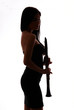 shadow of a woman clarinet player